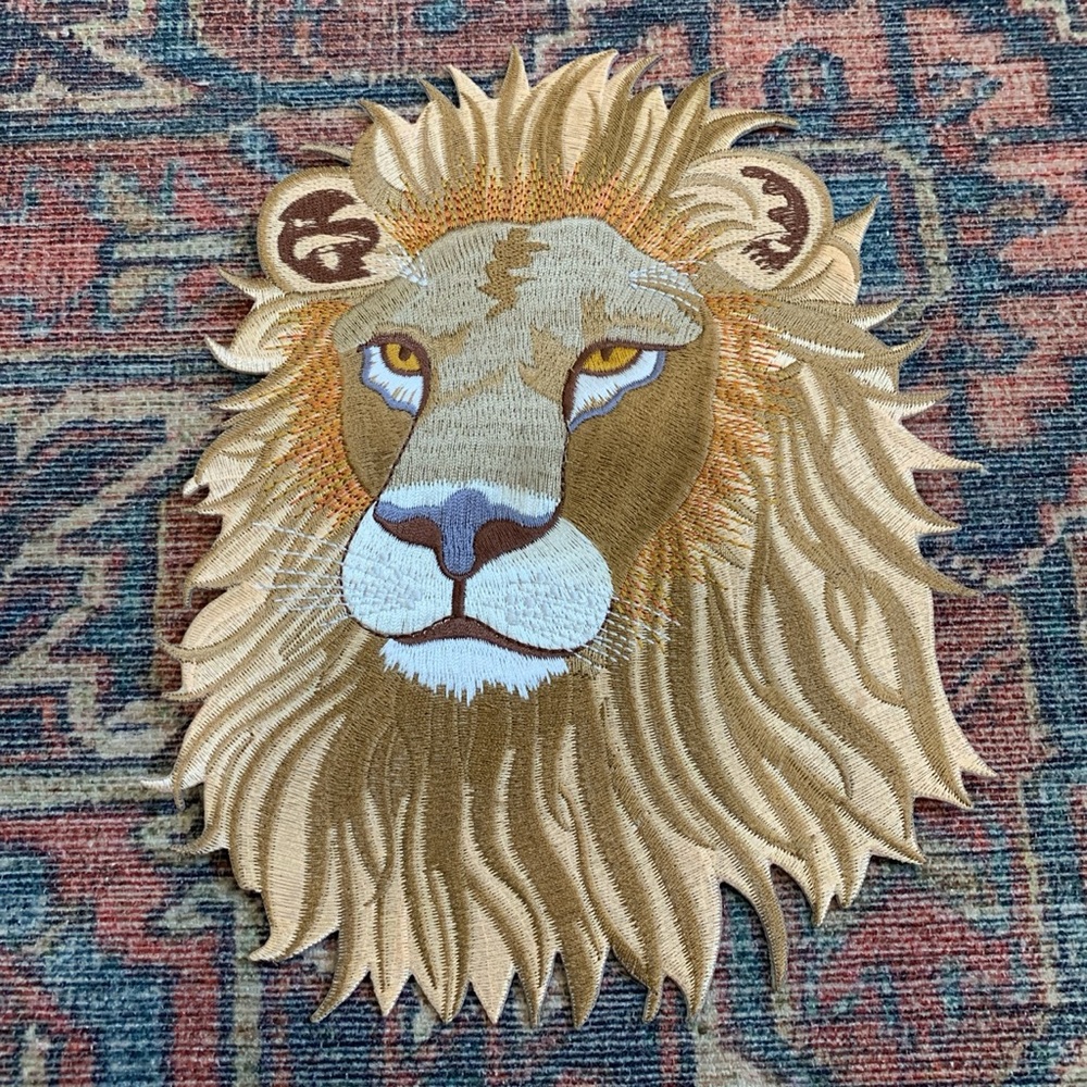Large Lion Iron-On Patch